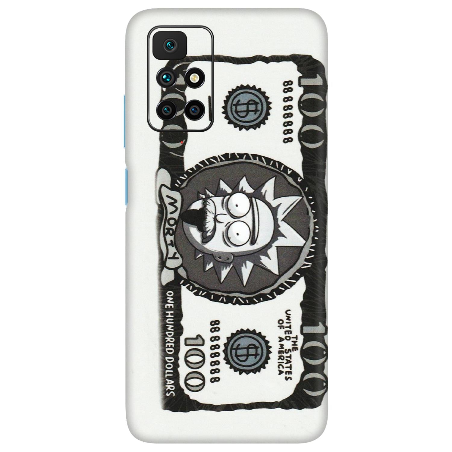 Xiaomi Redmi Phone Skins (All Models) - Rick And Morty Hundred Dollar Anime - Matte Finish (M-161) Redmi 10 Prime