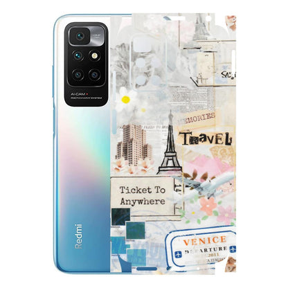 Xiaomi Redmi Phone Skins (All Models) - Travel Memories - Transparent Finish (T-09) Redmi 10 Prime