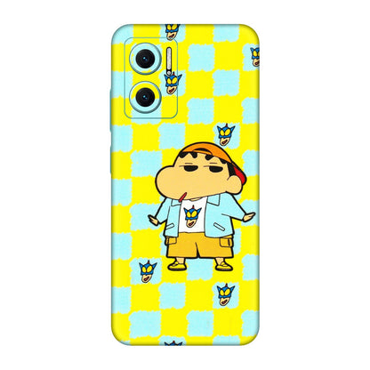 Xiaomi Redmi Phone Skins (All Models) - Yellow Blue Shinchan Cute - 3D Embossed Finish (L-221) Redmi 11 Prime 5G