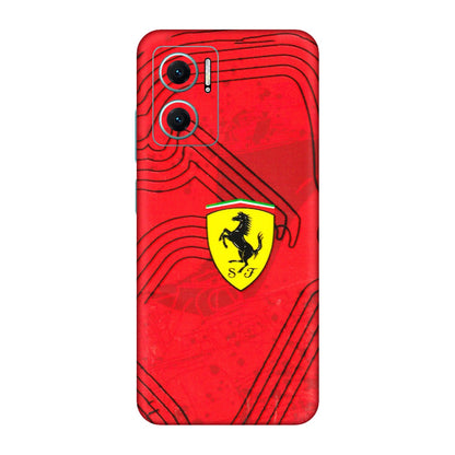 Xiaomi Redmi Phone Skins (All Models) - Red Ferrari Logo Stylish - 3D Embossed Finish (L-238) Redmi 11 Prime 5G