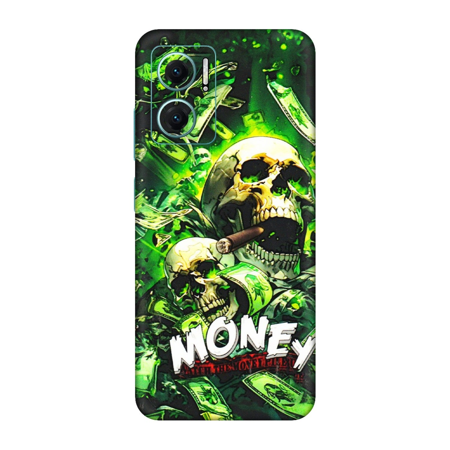 Xiaomi Redmi Phone Skins (All Models) - Skull Money - 3D Embossed Finish (L-303) Redmi 11 Prime 5G