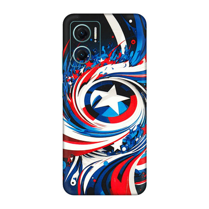 Xiaomi Redmi Phone Skins (All Models) - Captain America Logo - 3D Embossed Finish (L-307) Redmi 11 Prime 5G