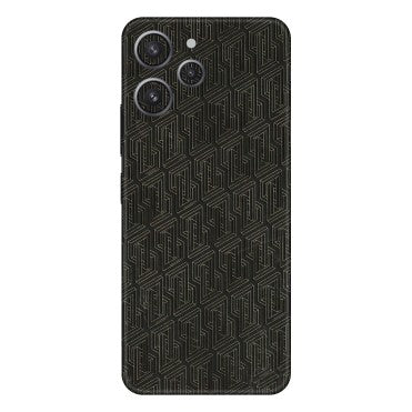 Xiaomi Redmi Phone Skins (All Models) - Black Abstract Pattern - 3D Embossed Finish (L-117) Redmi 12 4G