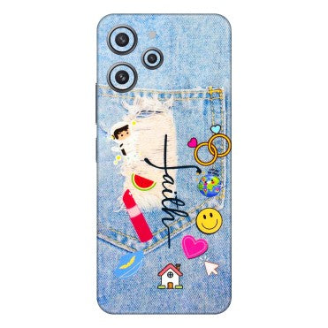 Xiaomi Redmi Phone Skins (All Models) - Denim Jeans Pocket - 3D Embossed Finish (L-134) Redmi 12 4G