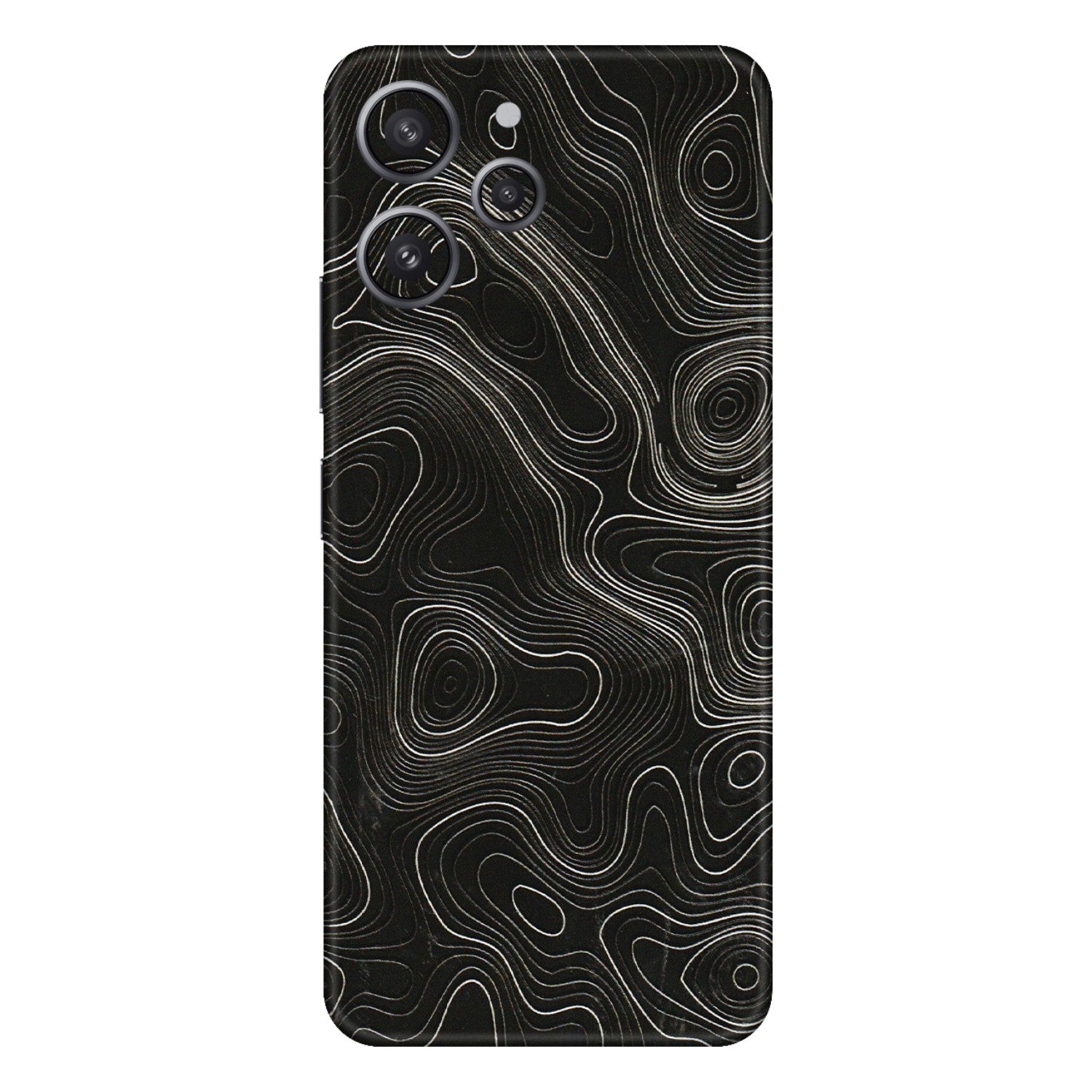 Xiaomi Redmi Phone Skins (All Models) - Black Swirl - 3D Embossed Finish (L-196) Redmi 12 4G