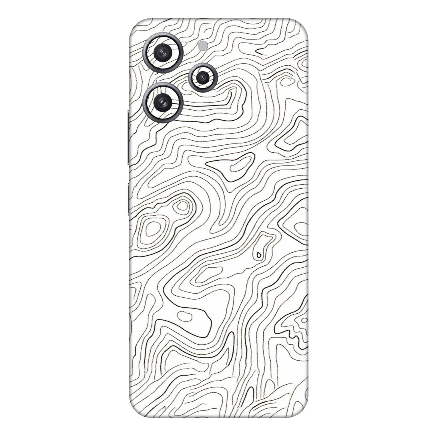 Xiaomi Redmi Phone Skins (All Models) - White Black Swirls - 3D Embossed Finish (L-219) Redmi 12 4G