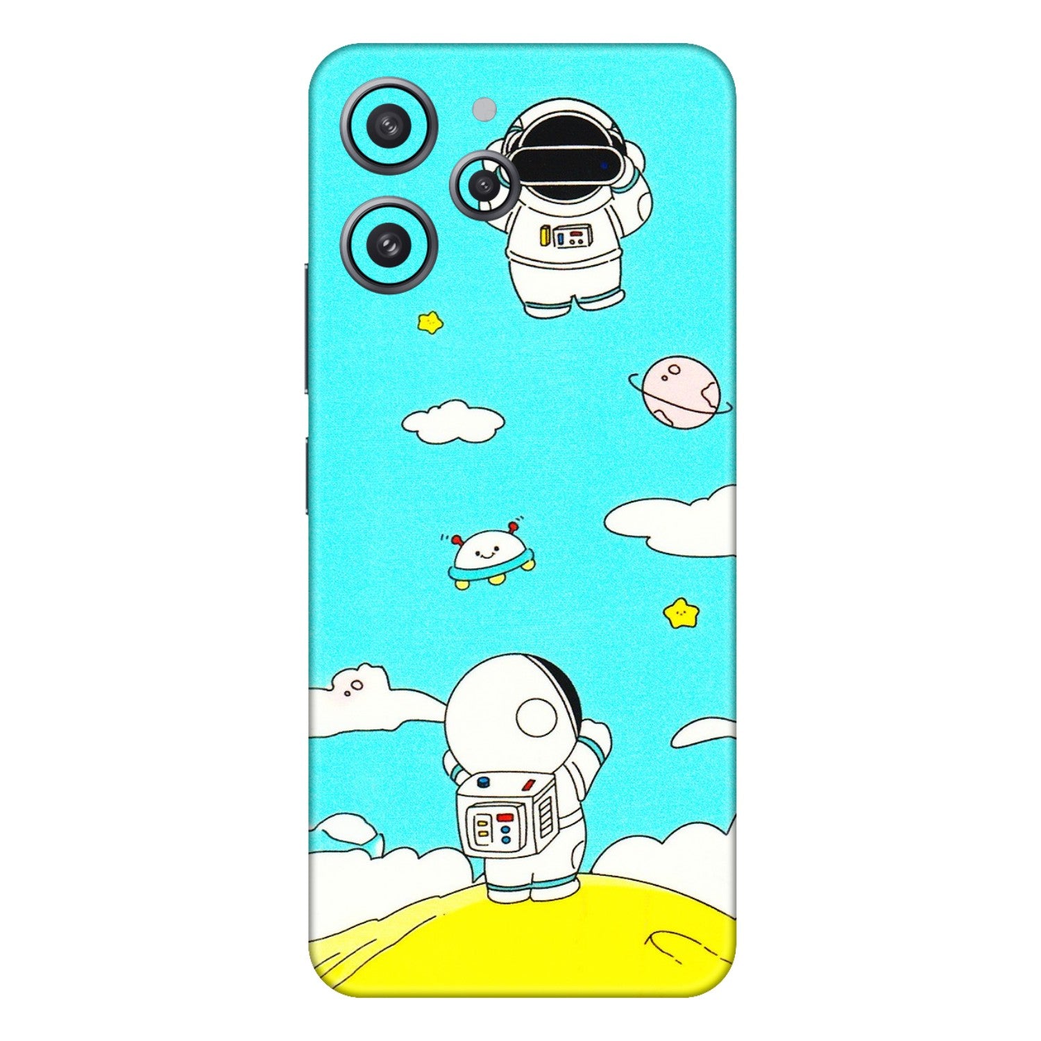 Xiaomi Redmi Phone Skins (All Models) - Blue Skies Astro Float - 3D Embossed Finish (L-230) Redmi 12 4G