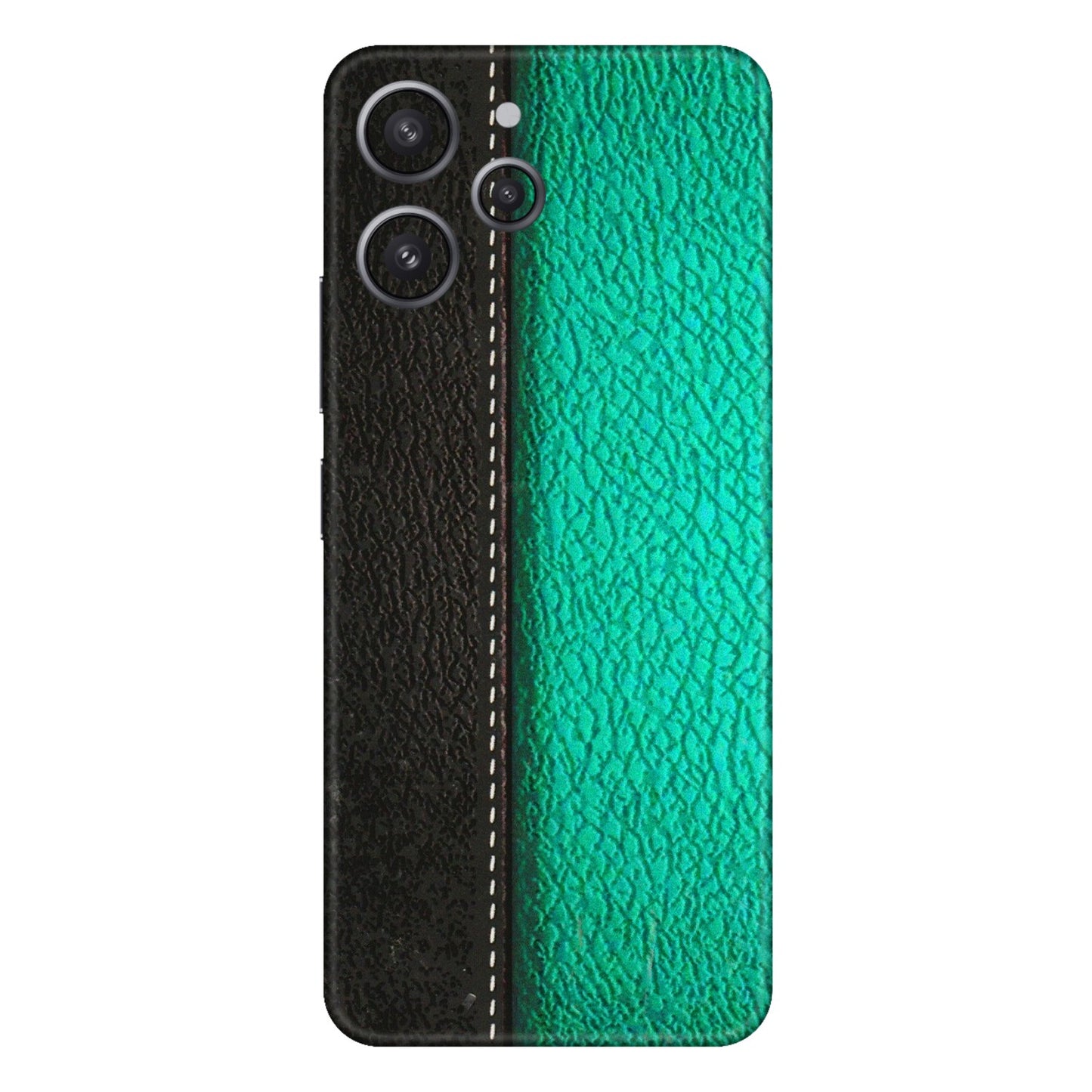Xiaomi Redmi Phone Skins (All Models) - Black Green Dual  Leather Stich - 3D Embossed Finish (L-233) Redmi 12 4G