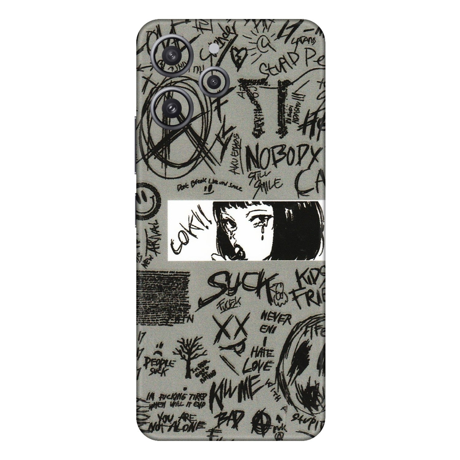 Xiaomi Redmi Phone Skins (All Models) - Never Have Love Anime - 3D Embossed Finish (L-260) Redmi 12 4G