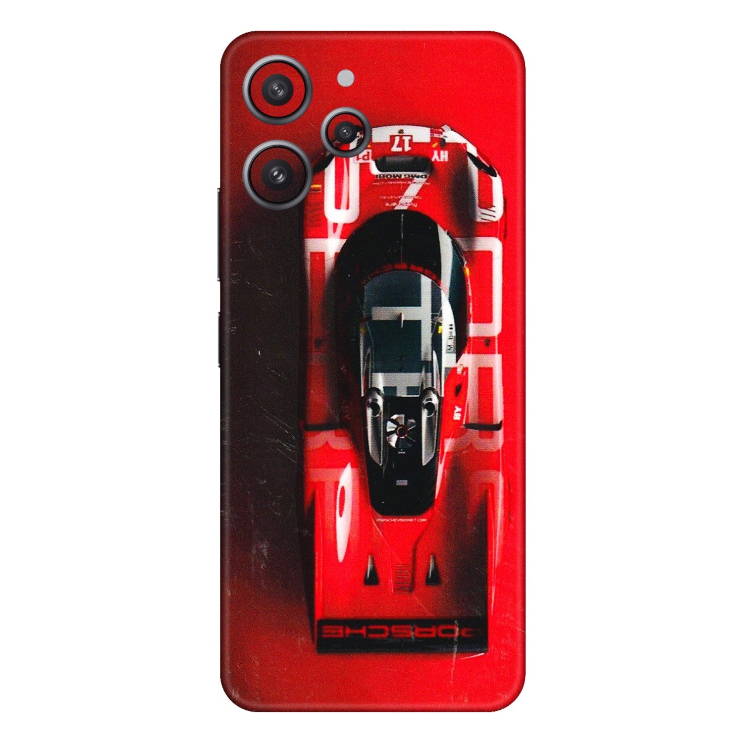Xiaomi Redmi Phone Skins (All Models) - Red Porsche Car Logo - 3D Embossed Finish (L-315) Redmi 12 4G