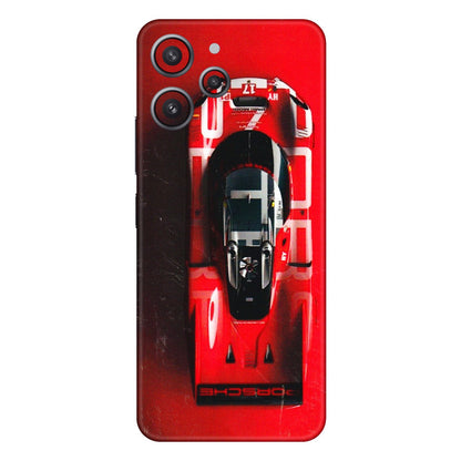 Xiaomi Redmi Phone Skins (All Models) - Red Porsche Car Logo - 3D Embossed Finish (L-315) Redmi 12 4G