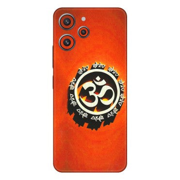 Xiaomi Redmi Phone Skins (All Models) - Aum Shiv Orange - 3D Embossed Finish (L-32) Redmi 12 4G