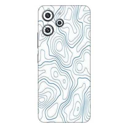 Xiaomi Redmi Phone Skins (All Models) - Blue And White Swirls - Matte Finish (M-139) Redmi 12 4G