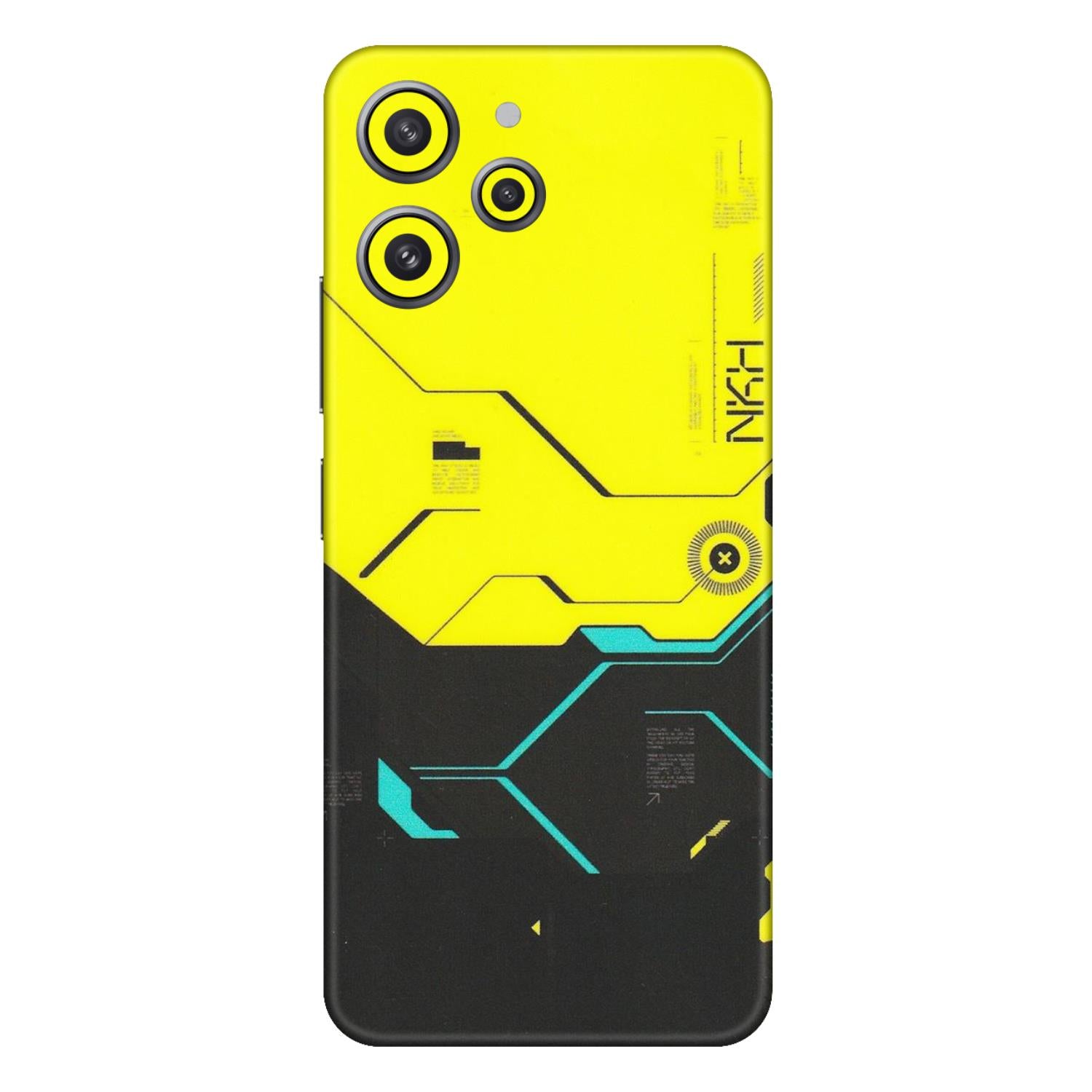 Xiaomi Redmi Phone Skins (All Models) - Black Yellow Technica - Matte Finish (M-53) Redmi 12 4G