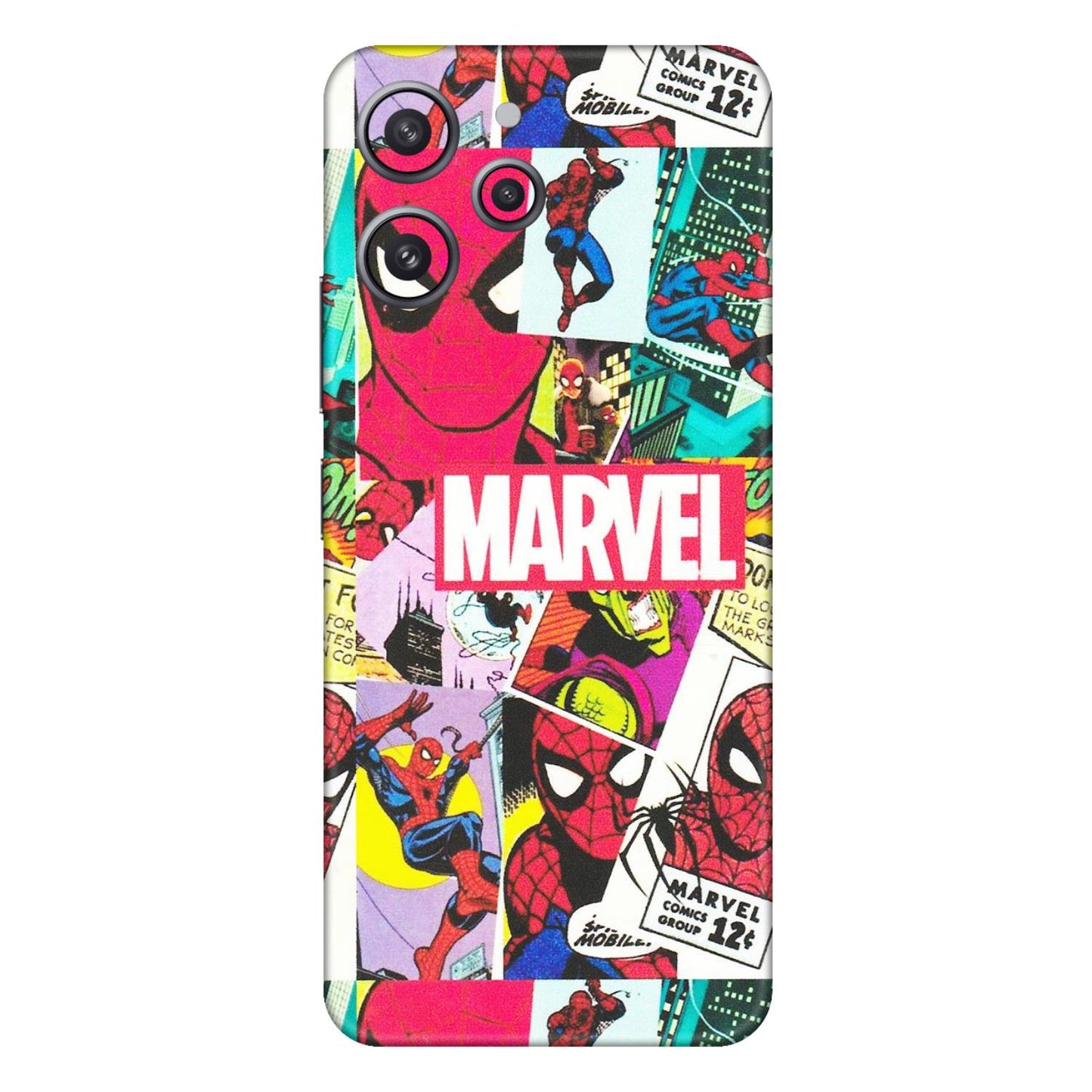 Xiaomi Redmi Phone Skins (All Models) - Marvel Comic Spiderman Grafitti - Matte Finish (M-72) Redmi 12 4G