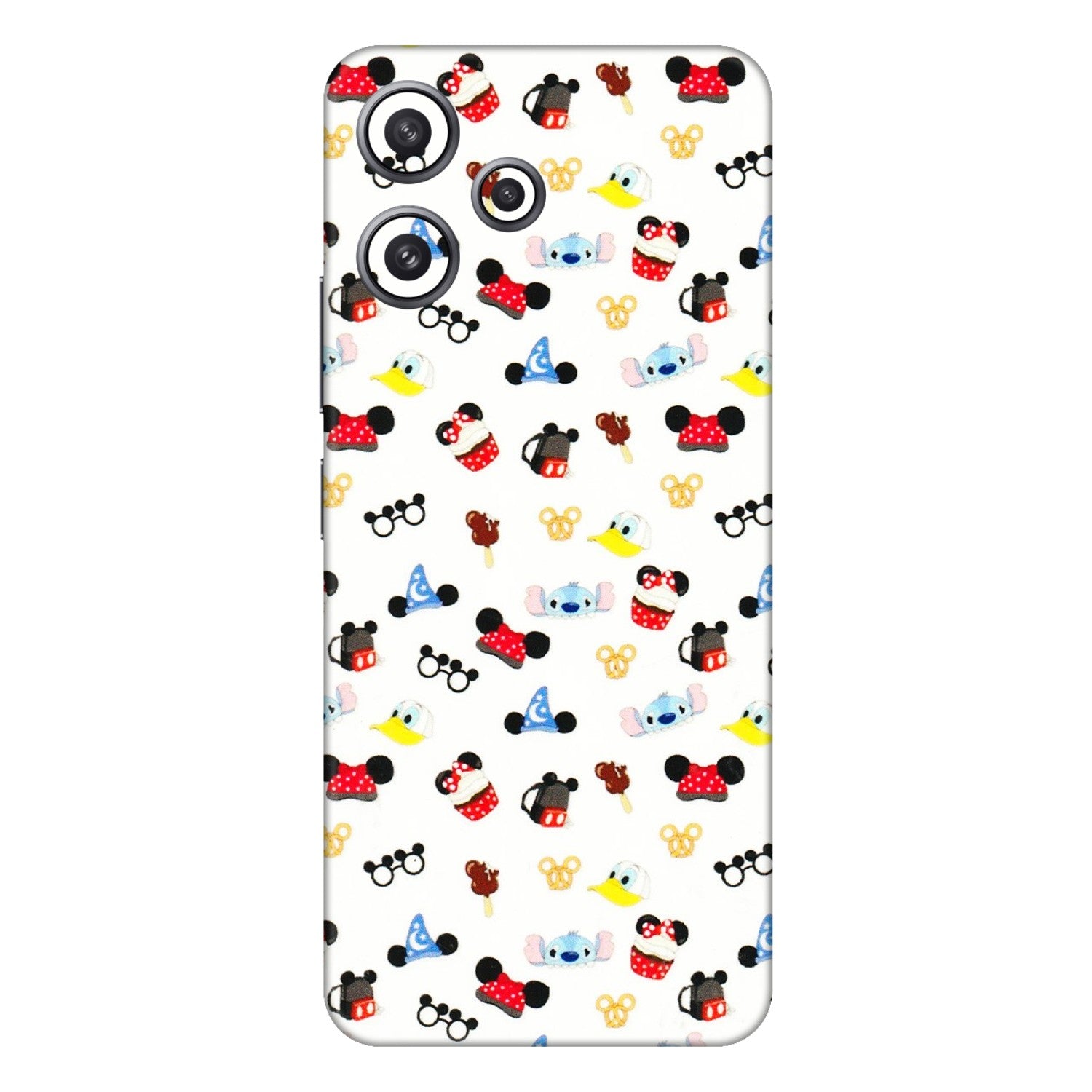 Xiaomi Redmi Phone Skins (All Models) - Minnie Mouse & Donald Doodles s - 3D Embossed Finish (L-194) Redmi 12 5G