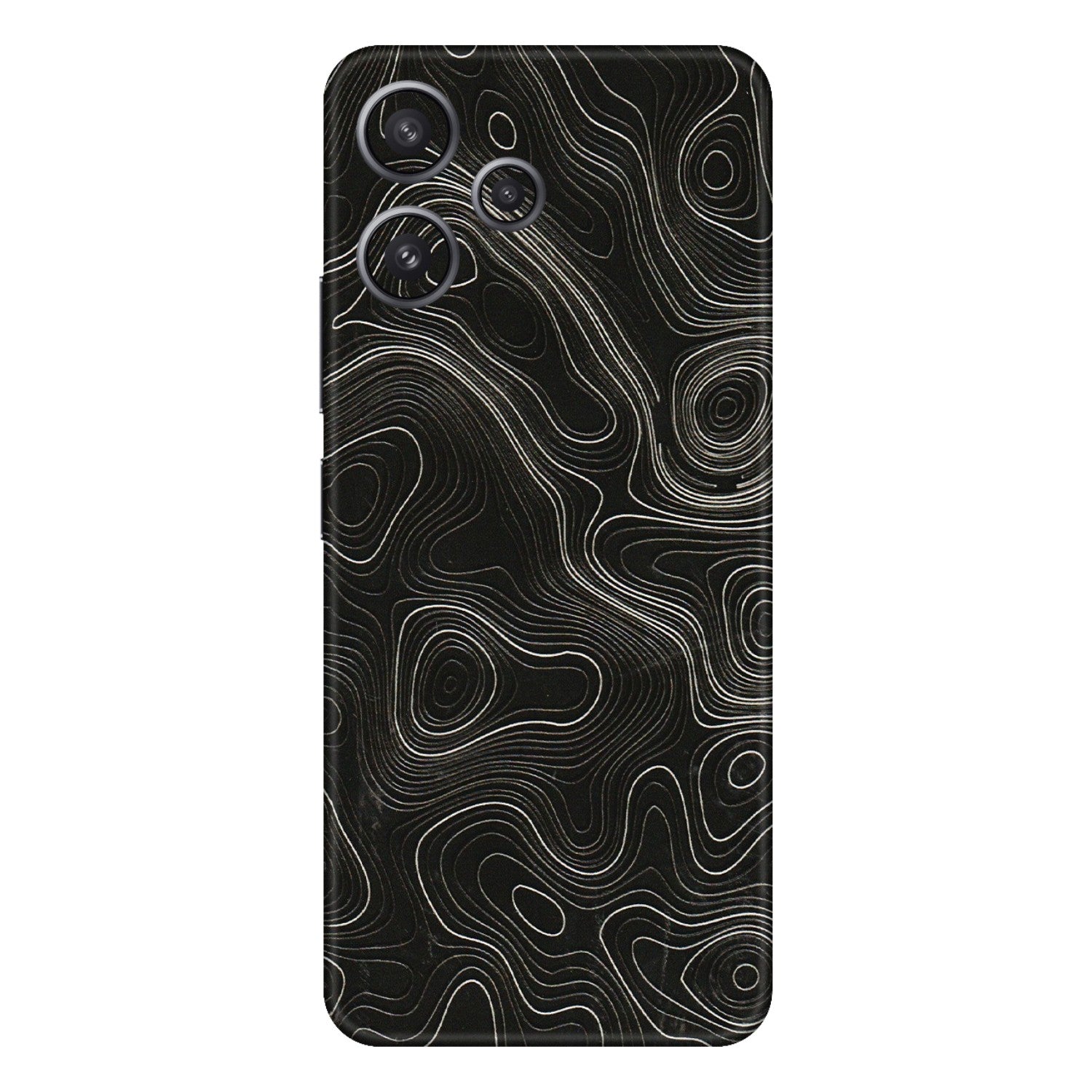 Xiaomi Redmi Phone Skins (All Models) - Black Swirl - 3D Embossed Finish (L-196) Redmi 12 5G