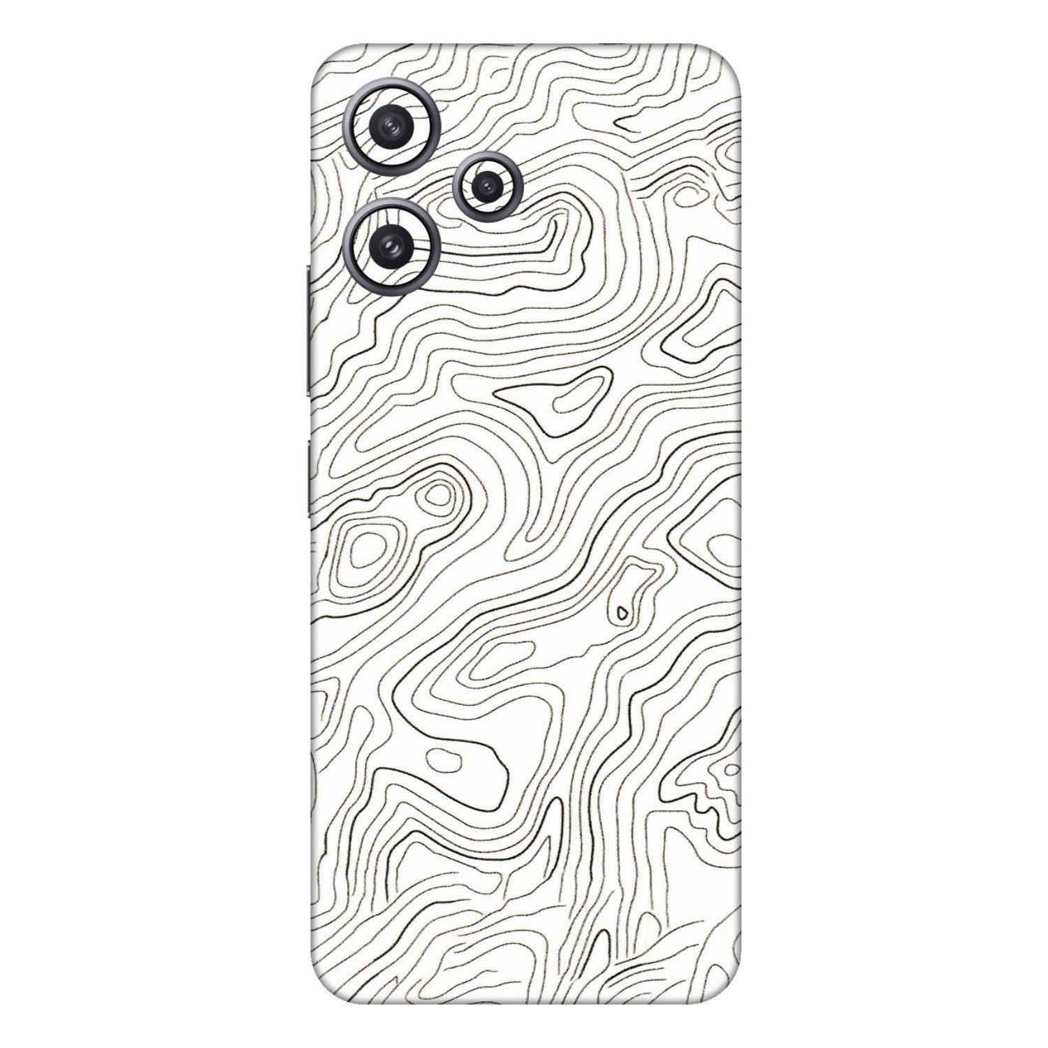 Xiaomi Redmi Phone Skins (All Models) - White Black Swirls - 3D Embossed Finish (L-219) Redmi 12 5G