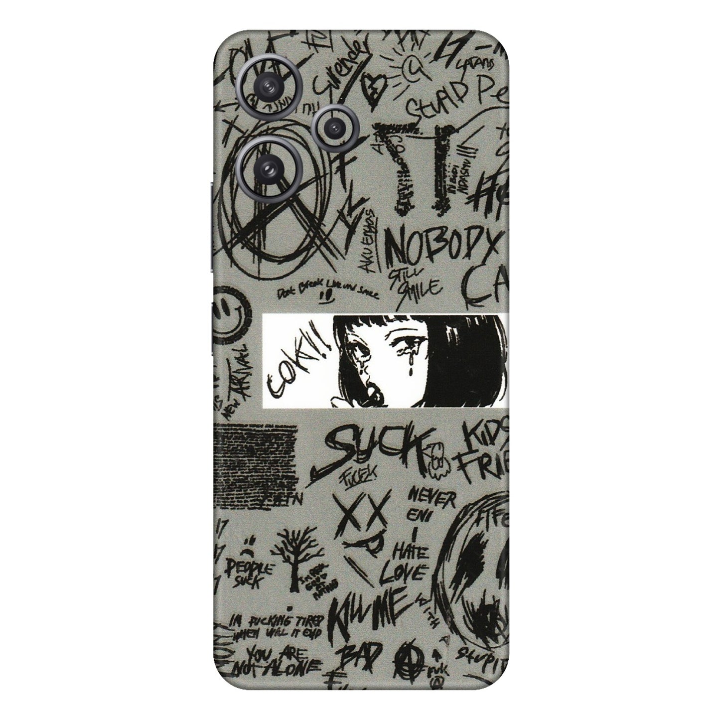 Xiaomi Redmi Phone Skins (All Models) - Never Have Love Anime - 3D Embossed Finish (L-260) Redmi 12 5G