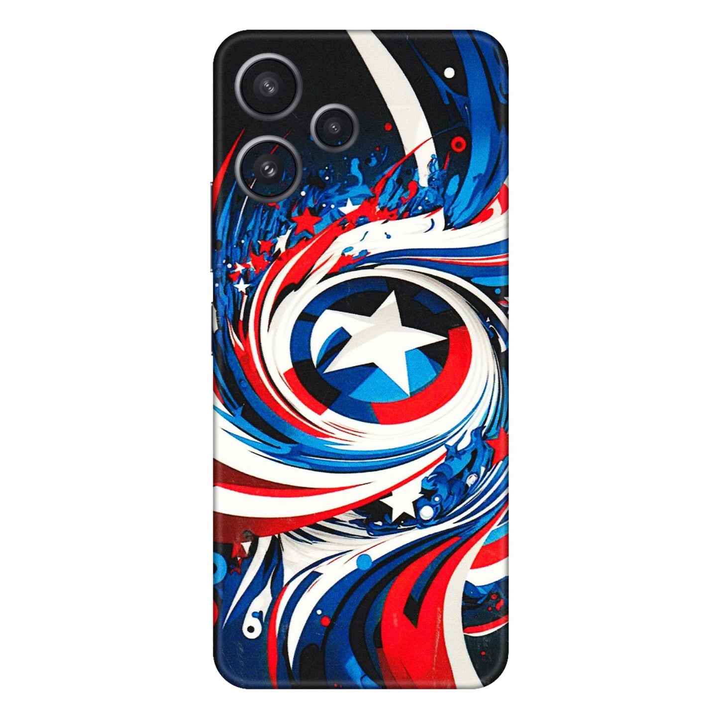 Xiaomi Redmi Phone Skins (All Models) - Captain America Logo - 3D Embossed Finish (L-307) Redmi 12 5G