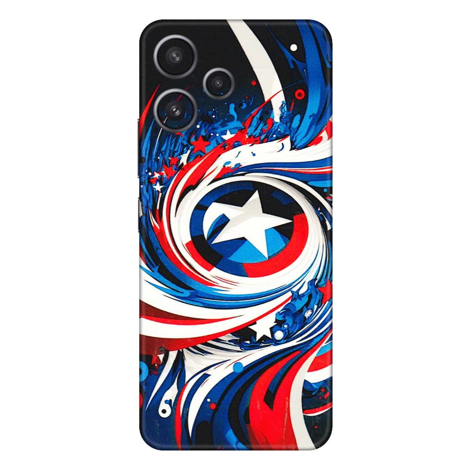 Xiaomi Redmi Phone Skins (All Models) - Captain America Logo - 3D Embossed Finish (L-307) Redmi 12 5G