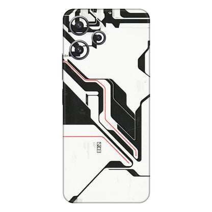 Xiaomi Redmi Phone Skins (All Models) - White Techy Logo - 3D Embossed Finish (L-312) Redmi 12 5G