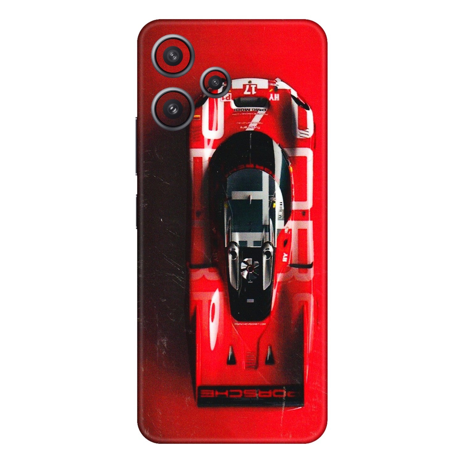 Xiaomi Redmi Phone Skins (All Models) - Red Porsche Car Logo - 3D Embossed Finish (L-315) Redmi 12 5G