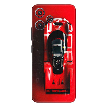 Xiaomi Redmi Phone Skins (All Models) - Red Porsche Car Logo - 3D Embossed Finish (L-315) Redmi 12 5G