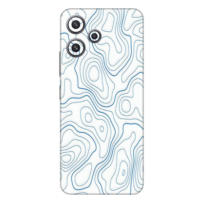 Xiaomi Redmi Phone Skins (All Models) - Blue And White Swirls - Matte Finish (M-139) Redmi 12 5G