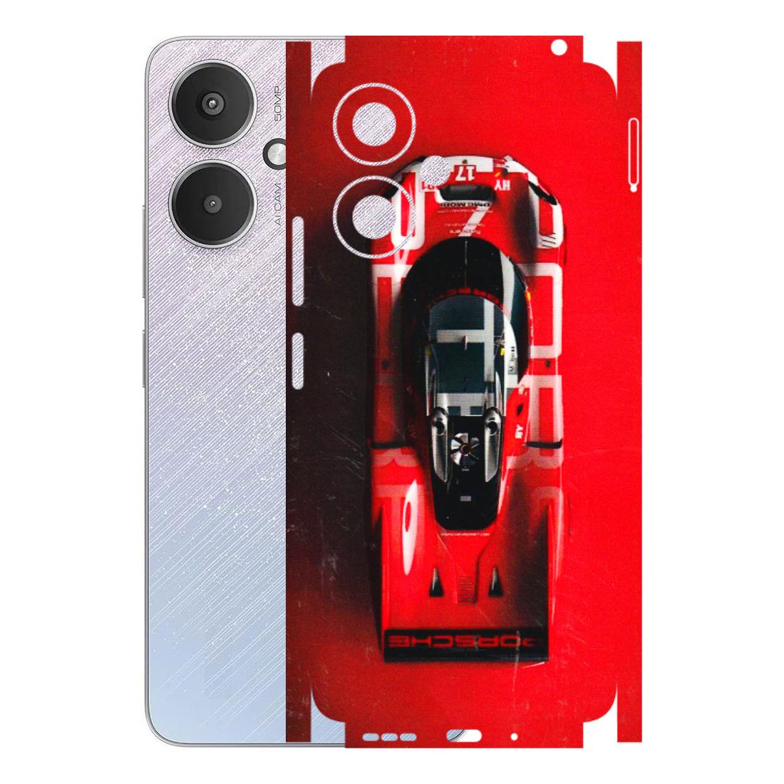 Xiaomi Redmi Phone Skins (All Models) - Red Porsche Car Logo - 3D Embossed Finish (L-315) Redmi 13C 5G