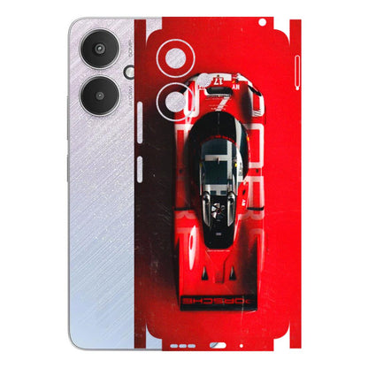 Xiaomi Redmi Phone Skins (All Models) - Red Porsche Car Logo - 3D Embossed Finish (L-315) Redmi 13C 5G