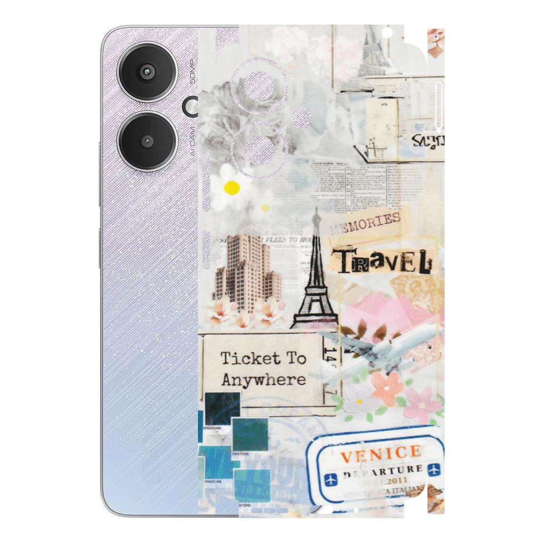 Xiaomi Redmi Phone Skins (All Models) - Travel Memories - Transparent Finish (T-09) Redmi 13C 5G