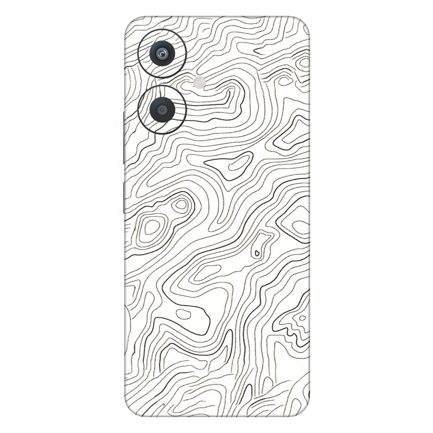 Xiaomi Redmi Phone Skins (All Models) - White Black Swirls - 3D Embossed Finish (L-219) Redmi 13C 5G