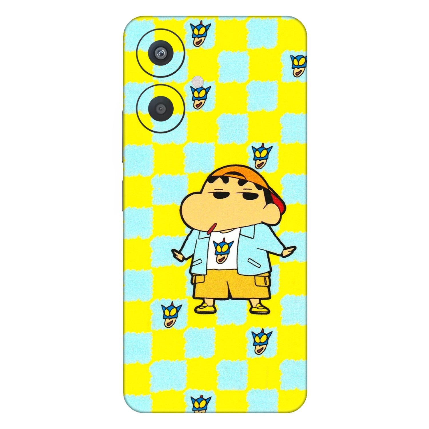 Xiaomi Redmi Phone Skins (All Models) - Yellow Blue Shinchan Cute - 3D Embossed Finish (L-221) Redmi 13C 5G