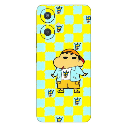 Xiaomi Redmi Phone Skins (All Models) - Yellow Blue Shinchan Cute - 3D Embossed Finish (L-221) Redmi 13C 5G
