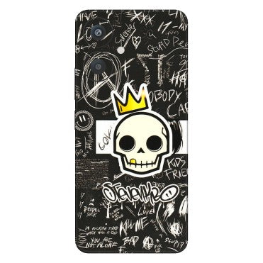 Xiaomi Redmi Phone Skins (All Models) - Funny Skull Black Chalk Grafitti - 3D Embossed Finish (L-22) Redmi 13C 5G