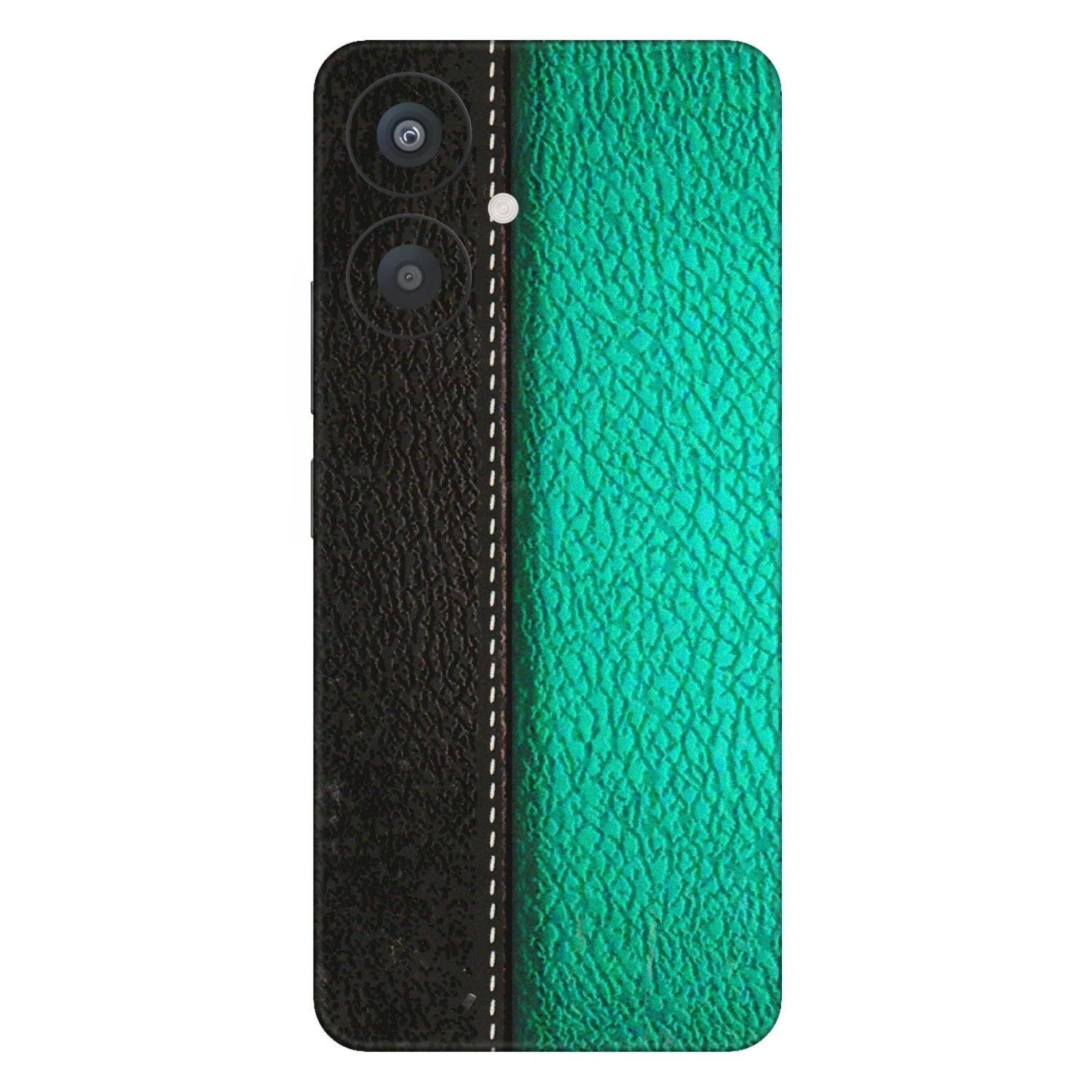 Xiaomi Redmi Phone Skins (All Models) - Black Green Dual  Leather Stich - 3D Embossed Finish (L-233) Redmi 13C 5G