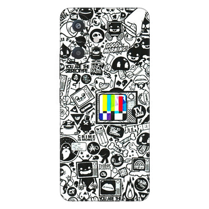 Xiaomi Redmi Phone Skins (All Models) - Doodles Positive Art - 3D Embossed Finish (L-263) Redmi 13C 5G