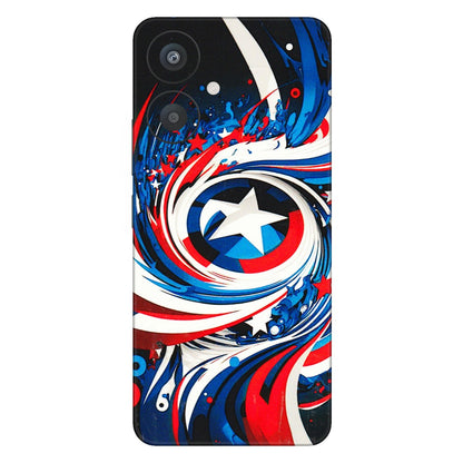 Xiaomi Redmi Phone Skins (All Models) - Captain America Logo - 3D Embossed Finish (L-307) Redmi 13C 5G