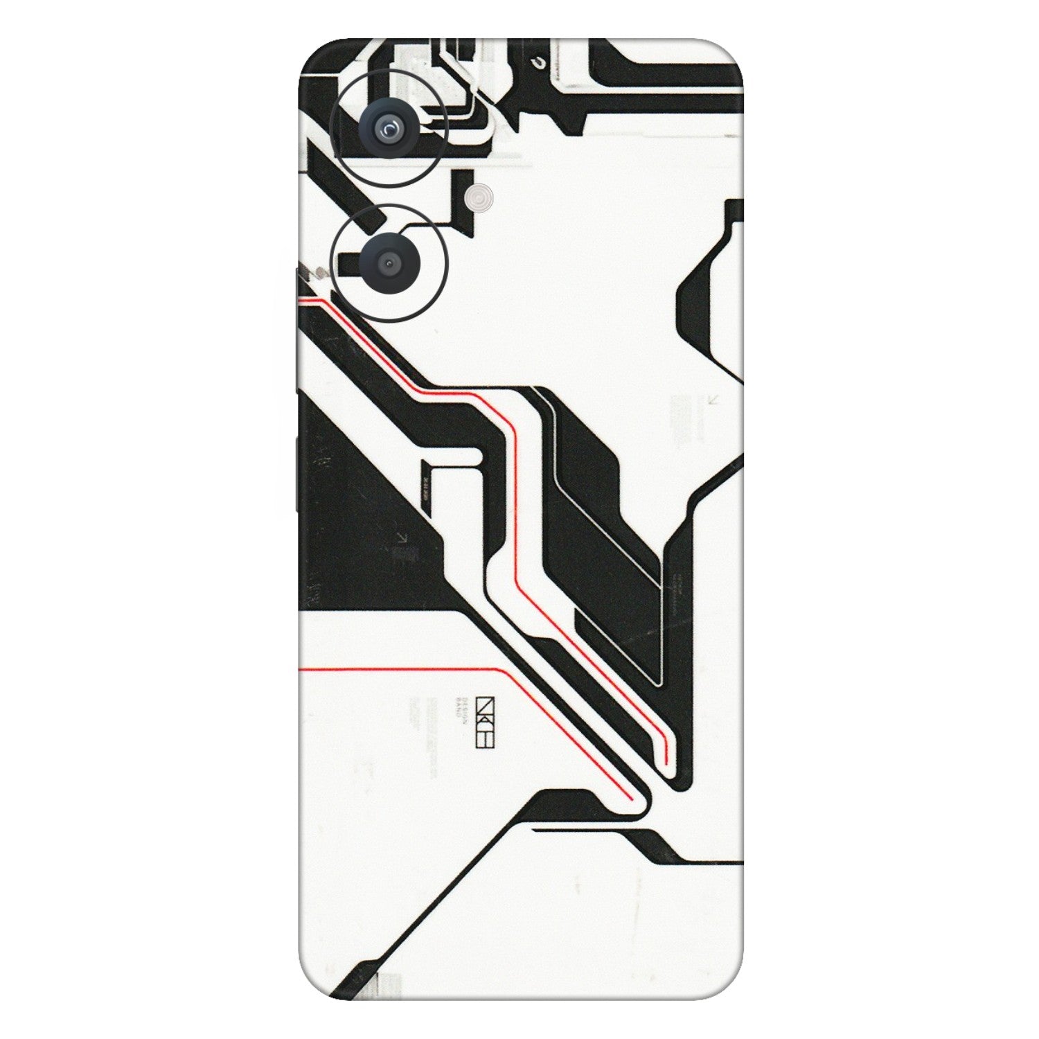 Xiaomi Redmi Phone Skins (All Models) - White Techy Logo - 3D Embossed Finish (L-312) Redmi 13C 5G