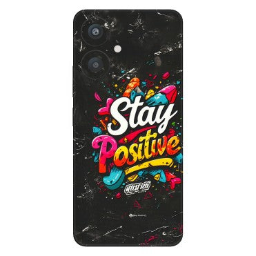 Xiaomi Redmi Phone Skins (All Models) - Stay Positive Black - 3D Embossed Finish (L-31) Redmi 13C 5G