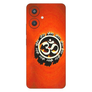 Xiaomi Redmi Phone Skins (All Models) - Aum Shiv Orange - 3D Embossed Finish (L-32) Redmi 13C 5G