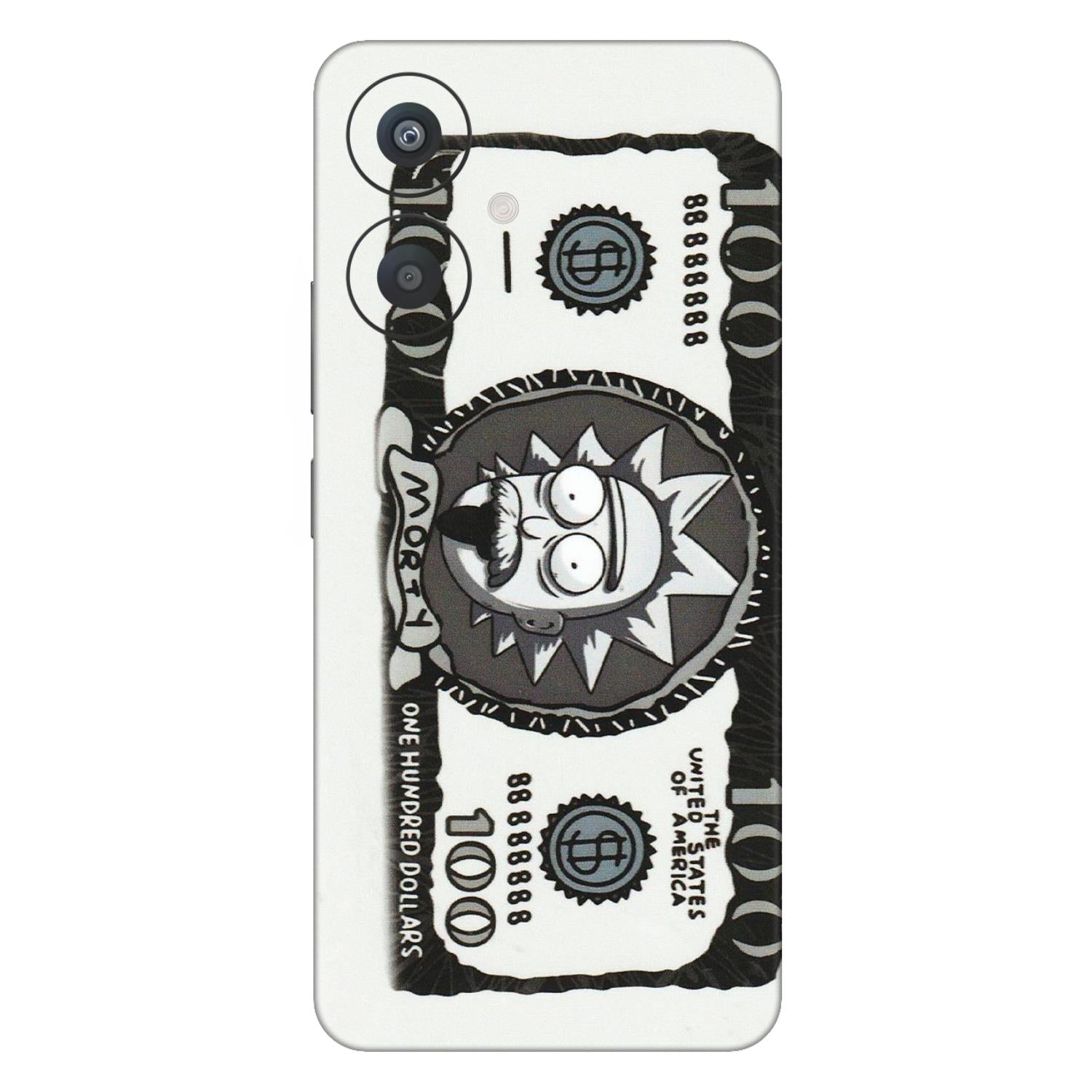 Xiaomi Redmi Phone Skins (All Models) - Rick And Morty Hundred Dollar Anime - Matte Finish (M-161) Redmi 13C 5G