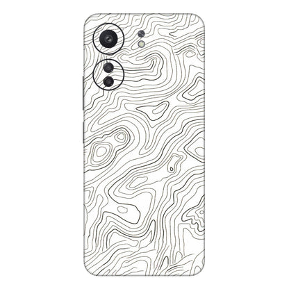 Xiaomi Redmi Phone Skins (All Models) - White Black Swirls - 3D Embossed Finish (L-219) Redmi 13C