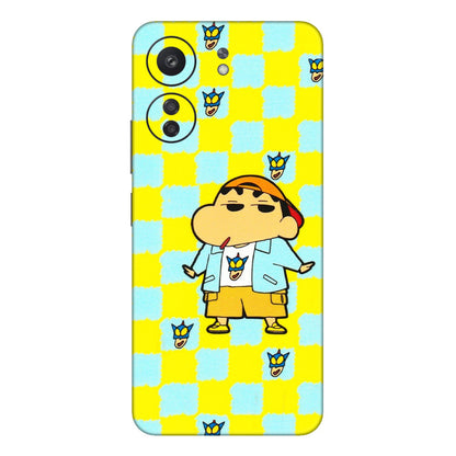 Xiaomi Redmi Phone Skins (All Models) - Yellow Blue Shinchan Cute - 3D Embossed Finish (L-221) Redmi 13C