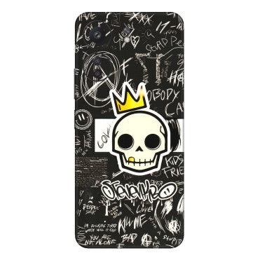 Xiaomi Redmi Phone Skins (All Models) - Funny Skull Black Chalk Grafitti - 3D Embossed Finish (L-22) Redmi 13C