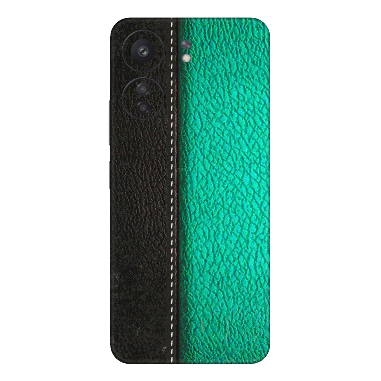 Xiaomi Redmi Phone Skins (All Models) - Black Green Dual  Leather Stich - 3D Embossed Finish (L-233) Redmi 13C