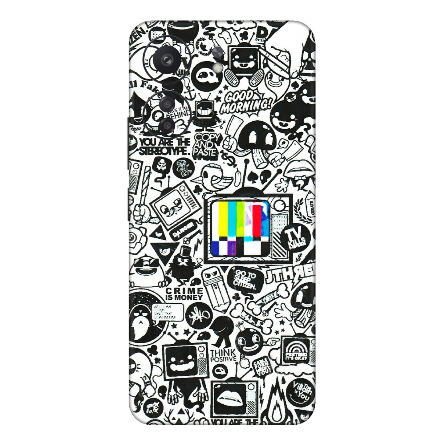 Xiaomi Redmi Phone Skins (All Models) - Doodles Positive Art - 3D Embossed Finish (L-263) Redmi 13C