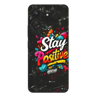 Xiaomi Redmi Phone Skins (All Models) - Stay Positive Black - 3D Embossed Finish (L-31) Redmi 13C