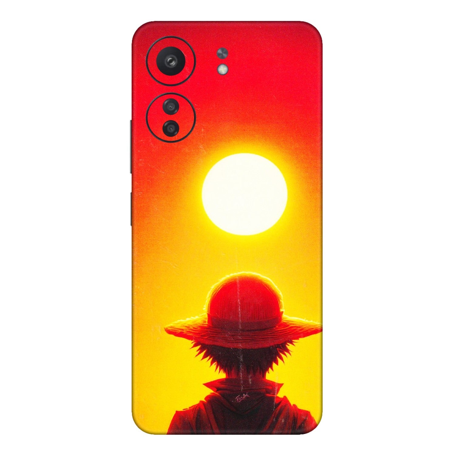 Xiaomi Redmi Phone Skins (All Models) - Cool Sunset With Monkey D.Luffy Anime - 3D Embossed Finish (L-329) Redmi 13C